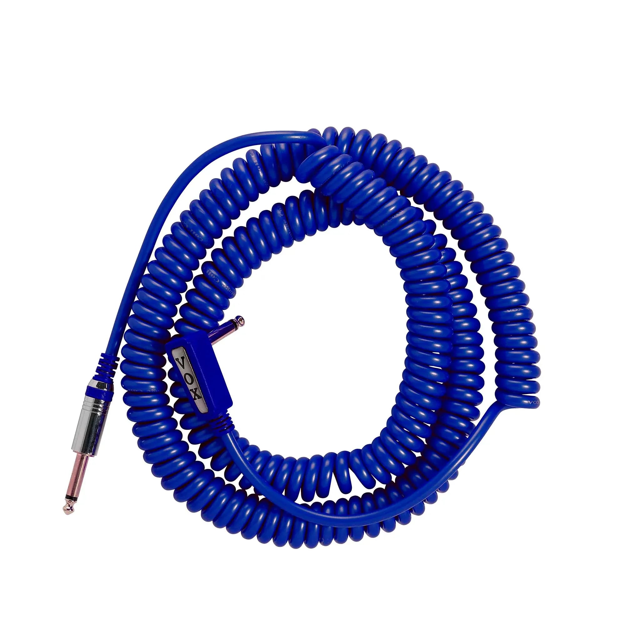 Prestige Picks® 1/4 in. Coiled TS Mono Instrument Cable (Straight + Right-Angle) - Blue