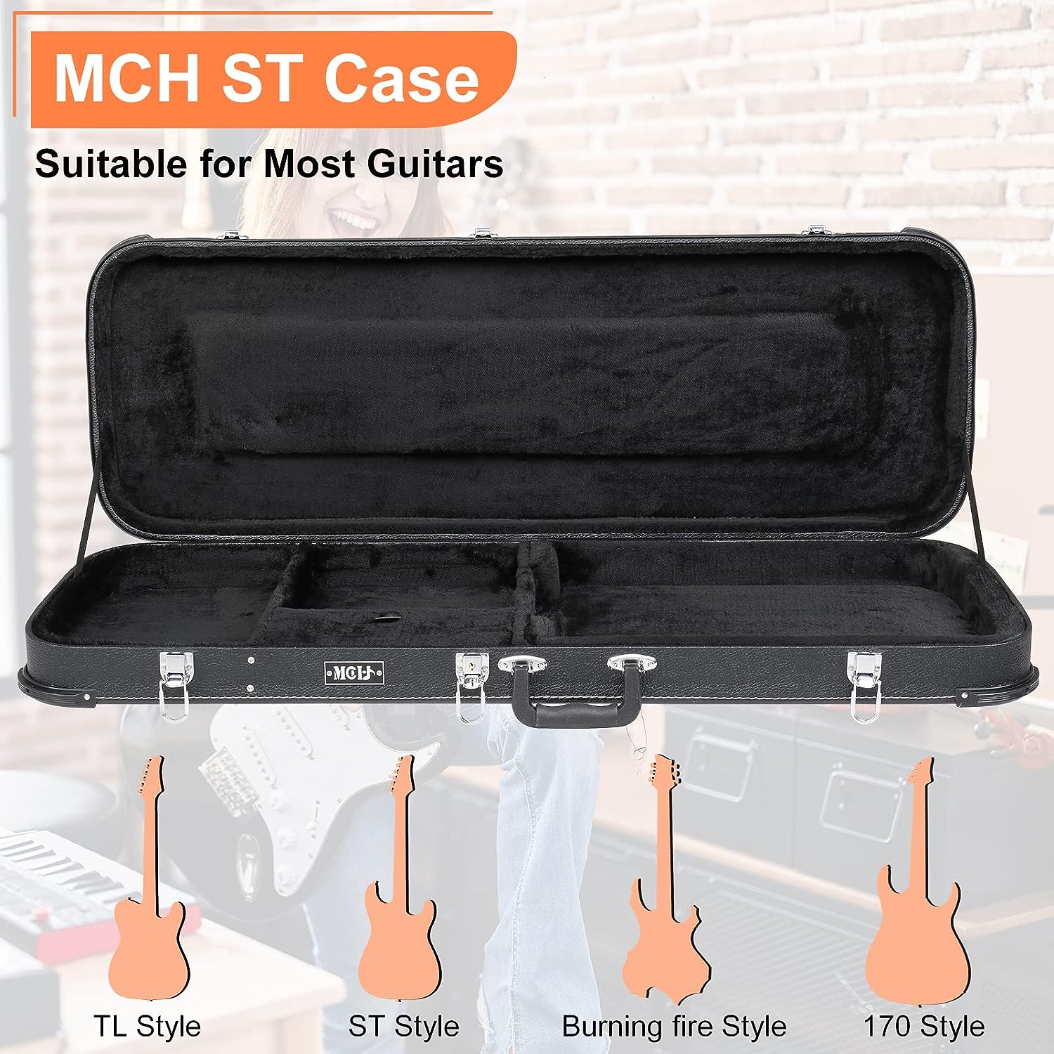 LW Essentials® Basic Electric/ Bass Guitar Hard Shell Case