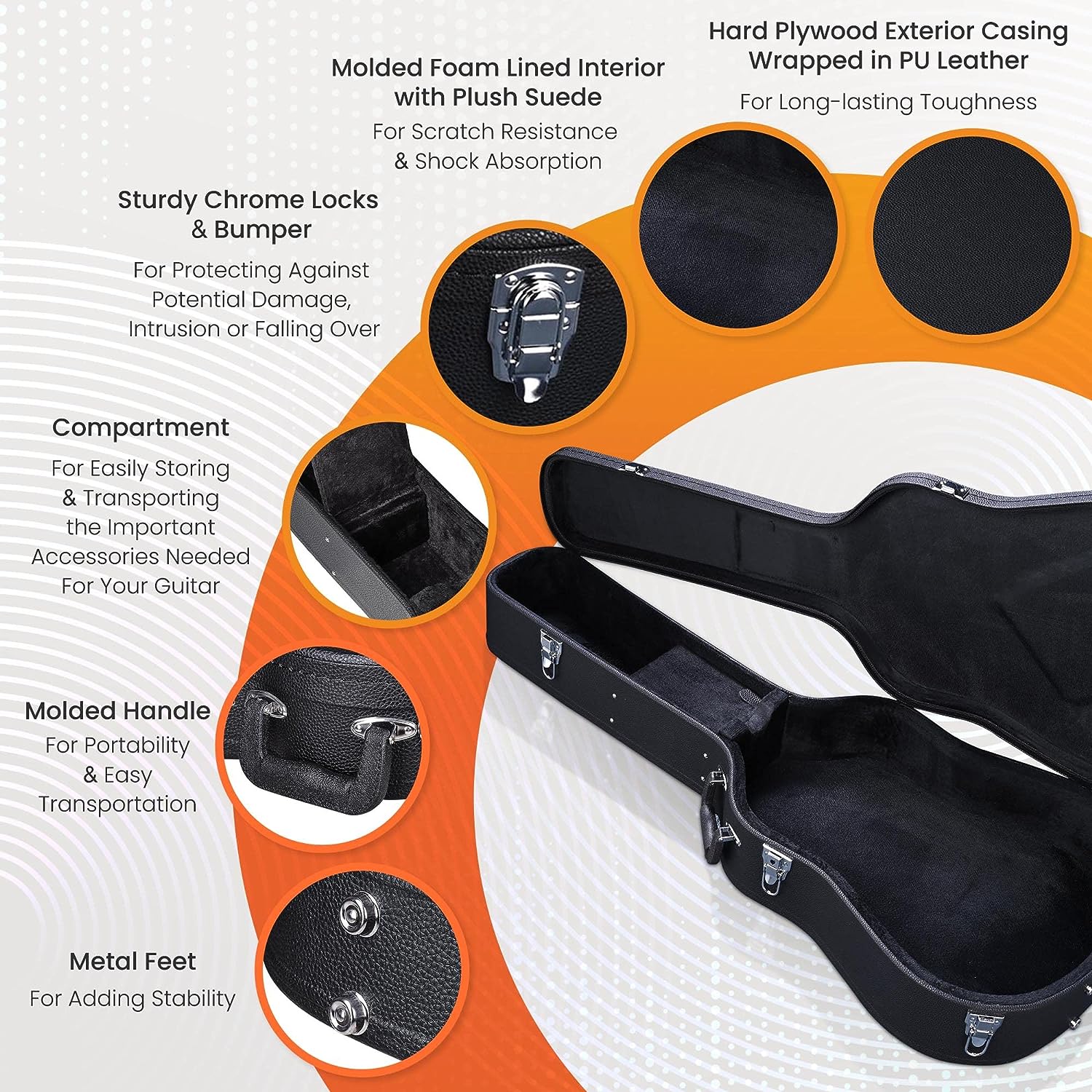 LW Essentials® Premium Acoustic Guitar Hard Shell Case