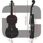 LW Essentials® Premium Violin Hard Shell Case with Backpack Straps