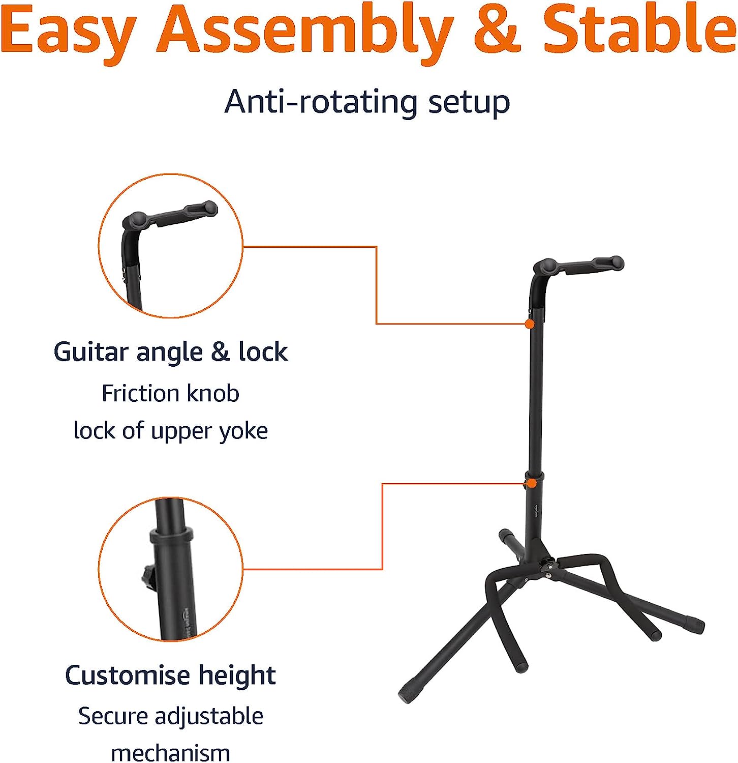 LW Essentials® Basic Guitar Stand with Neck Brace