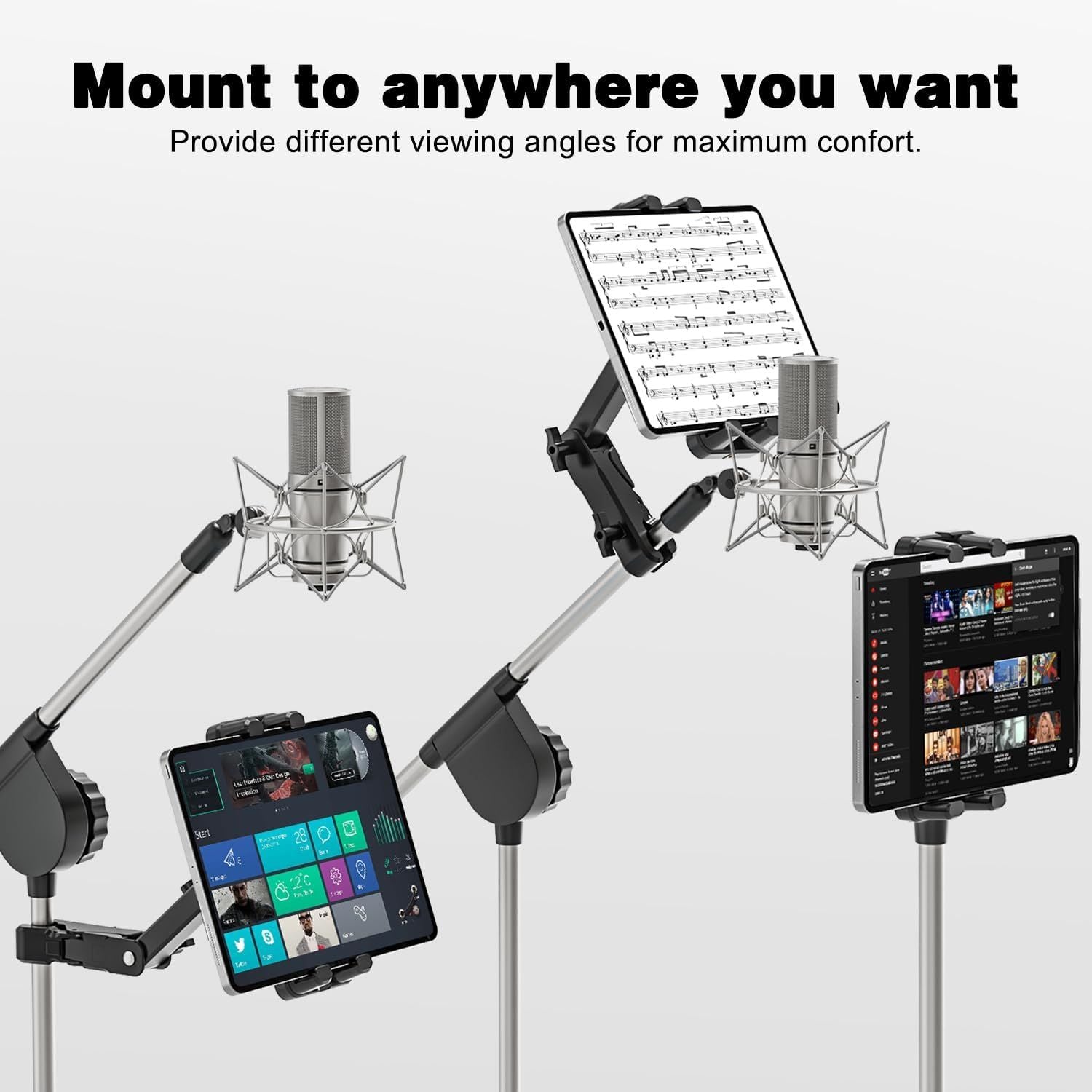 LW Essentials® Basic Tablet Holder for Microphone Stand