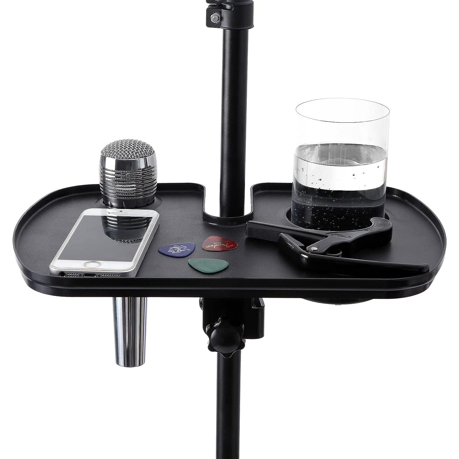 LW Essentials® Basic Tray for Microphone Stand with Mic & Drink Holder