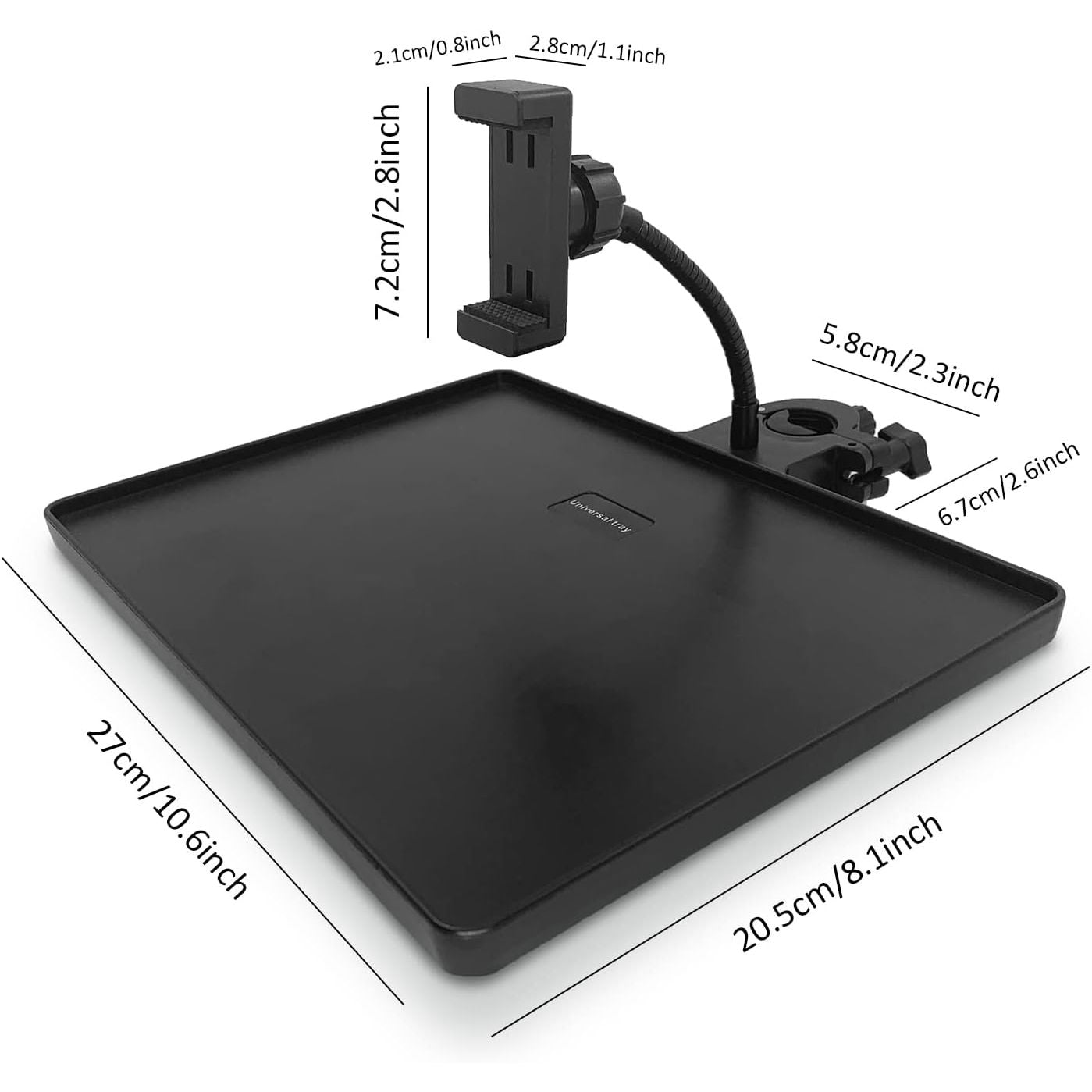 LW Essentials® Basic Tray for Microphone Stand with Phone Holder