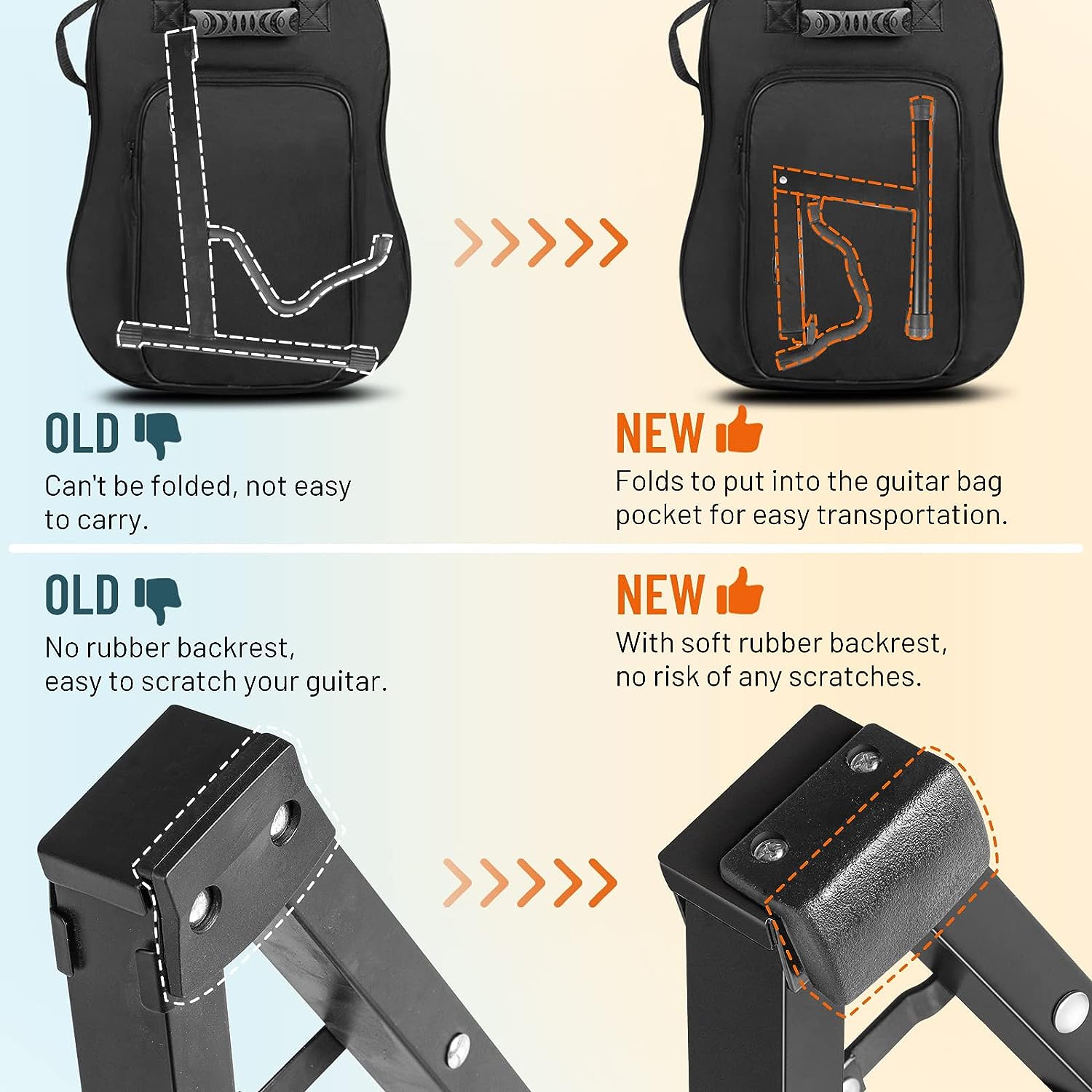 LW Essentials® Premium Collapsible Guitar Stand - A-Frame