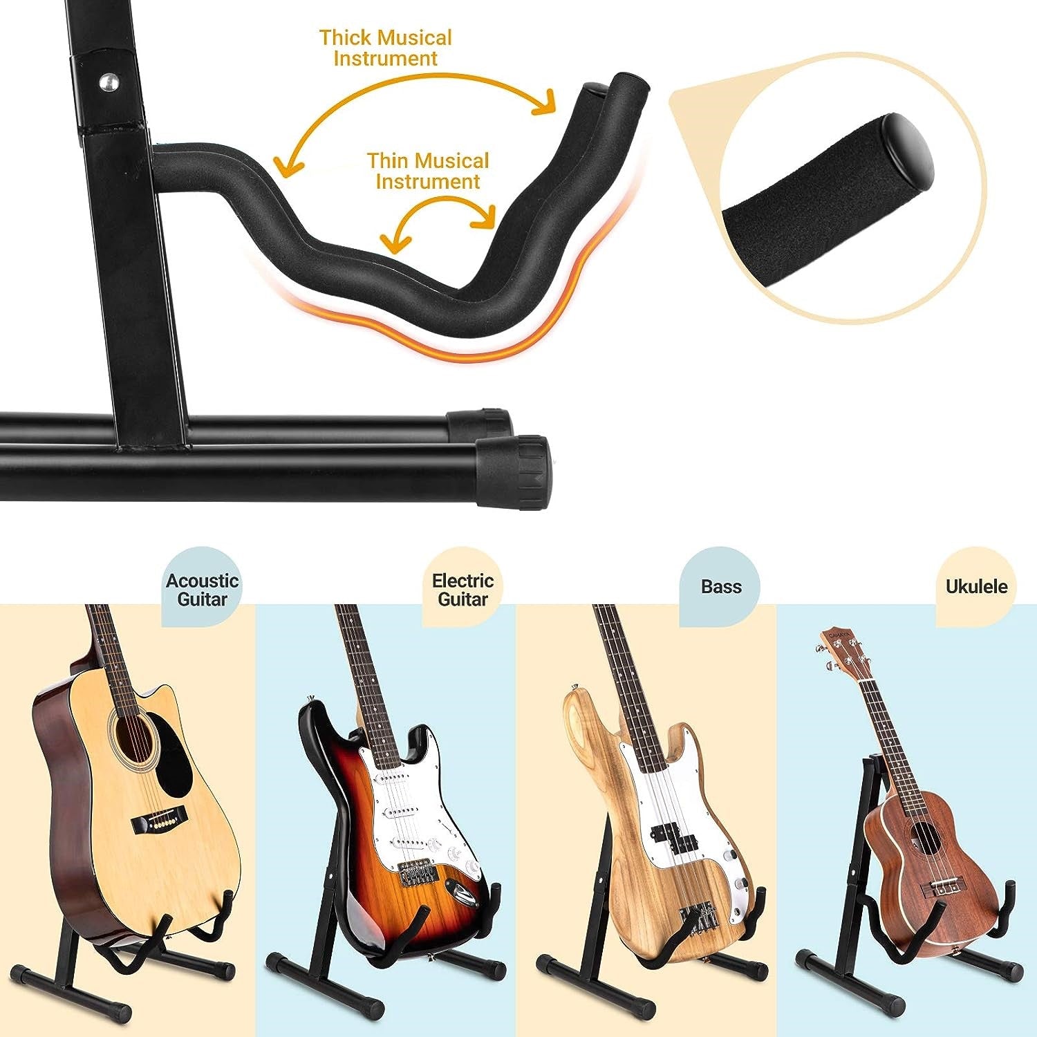 LW Essentials® Premium Collapsible Guitar Stand - A-Frame