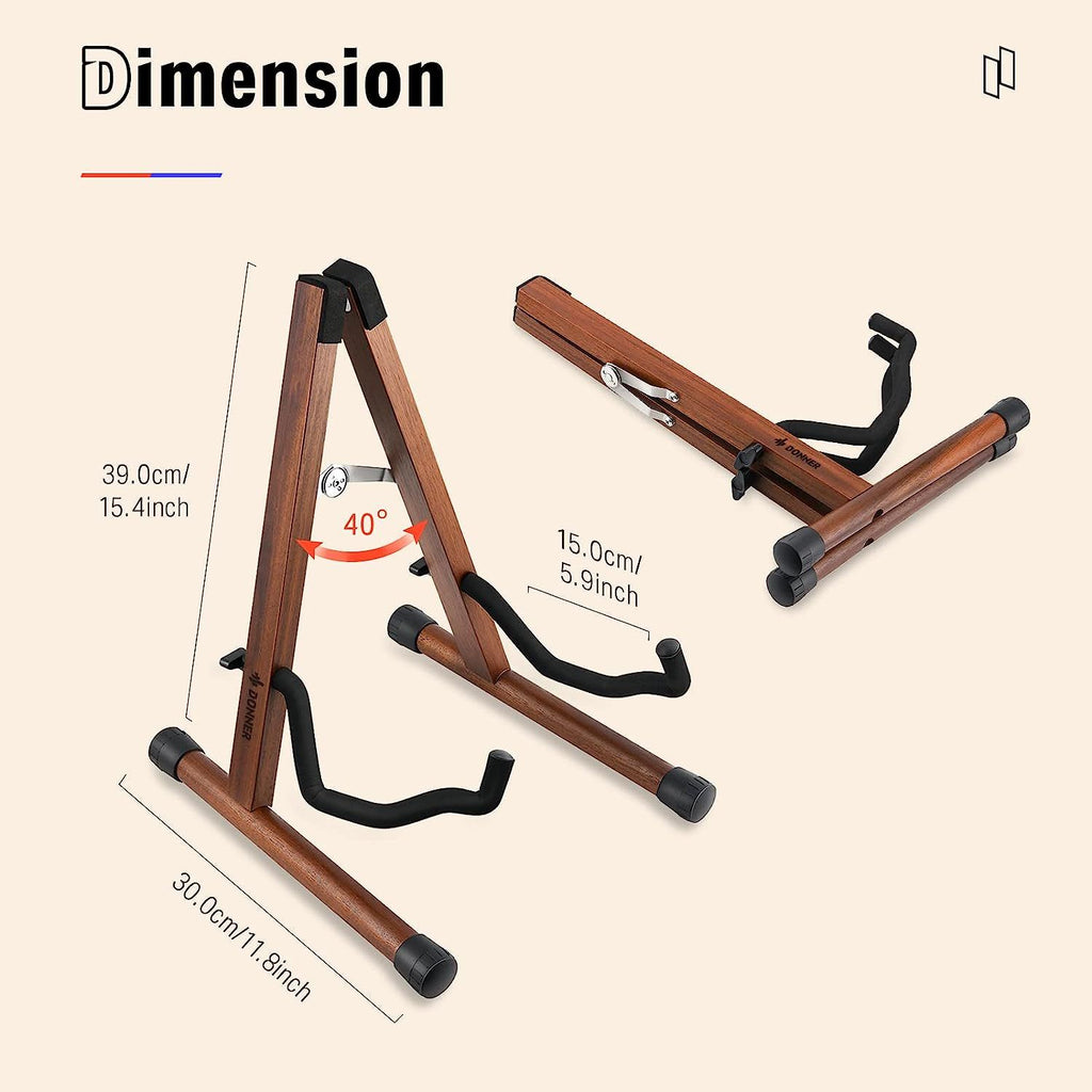 LW Essentials® Premium Wooden Guitar Stand - A-Frame