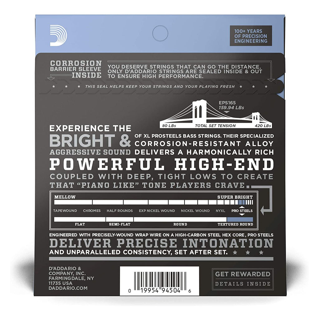 D'Addario EPS165 Long Scale 4-String Bass Guitar Strings