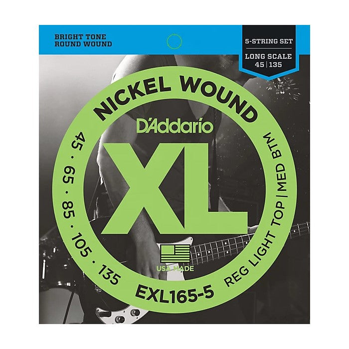 D'Addario XL165-5 5-String Nickel Wound Bass Guitar Strings