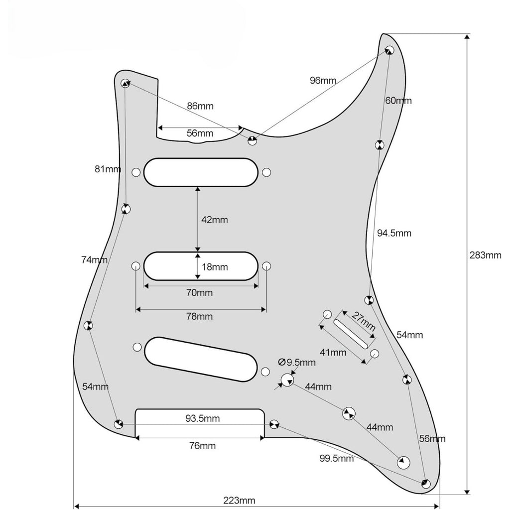 LW Essentials® Basic 60s Vintage Stratocaster SSS Pickguard 11 Hole