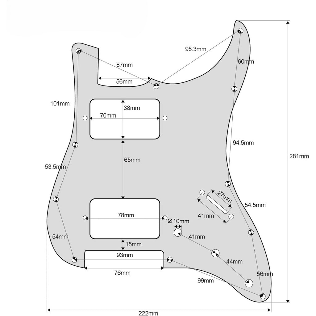 LW Essentials® Basic Stratocaster HH Pickguard 11 Hole