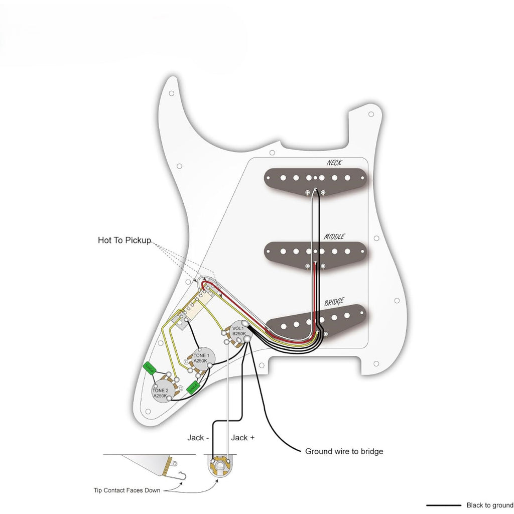 LW Essentials® Basic Stratocaster SSS Prewired Loaded Pickguard 11 Hole