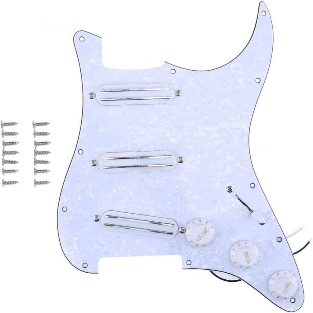 LW Essentials® Premium Stratocaster SSS Prewired Loaded Pickguard with Dual Hot Rail High Output Pickups 11 Hole