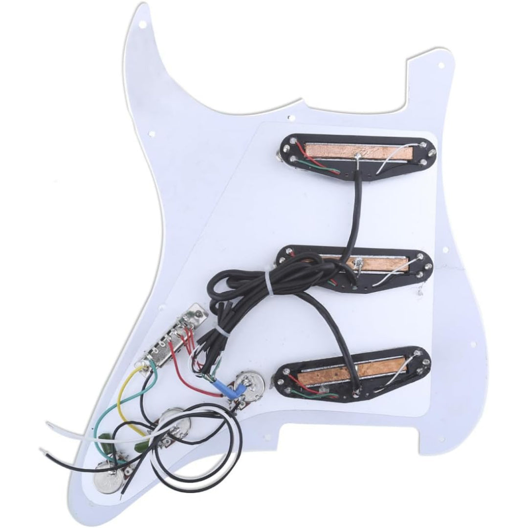 LW Essentials® Premium Stratocaster SSS Prewired Loaded Pickguard with Dual Hot Rail High Output Pickups 11 Hole
