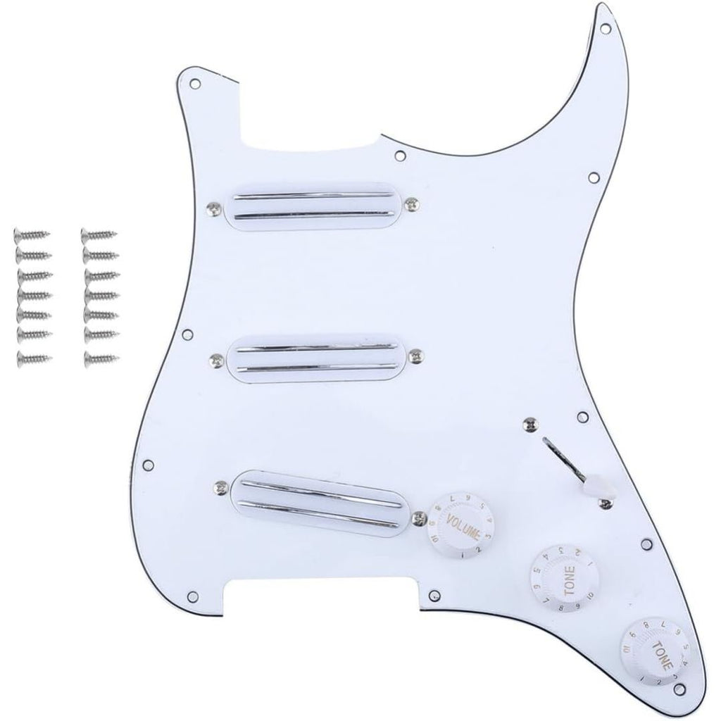 LW Essentials® Premium Stratocaster SSS Prewired Loaded Pickguard with Dual Hot Rail High Output Pickups 11 Hole