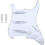 LW Essentials® Premium Stratocaster SSS Prewired Loaded Pickguard with Dual Hot Rail High Output Pickups 11 Hole