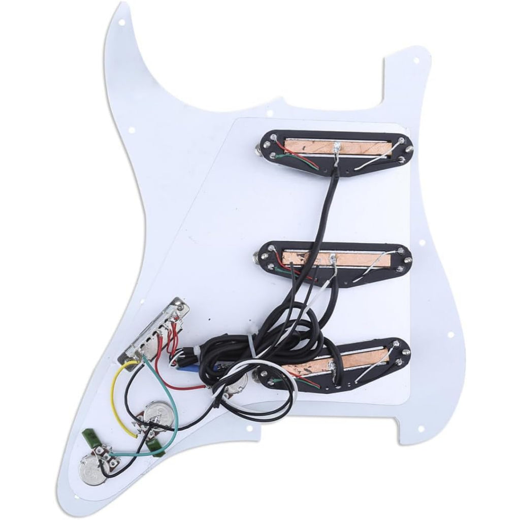 LW Essentials® Premium Stratocaster SSS Prewired Loaded Pickguard with Dual Hot Rail High Output Pickups 11 Hole