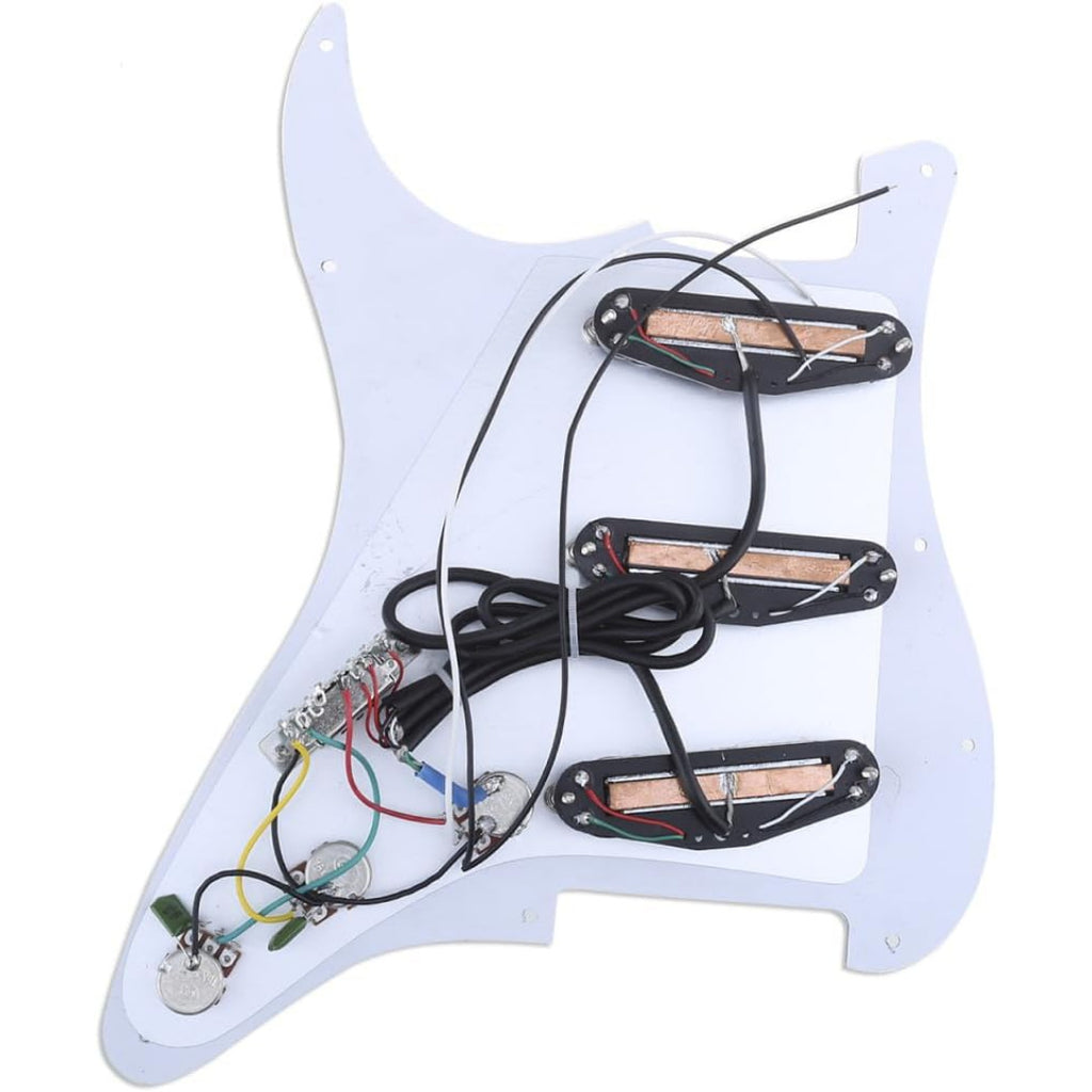 LW Essentials® Premium Stratocaster SSS Prewired Loaded Pickguard with Dual Hot Rail High Output Pickups 11 Hole