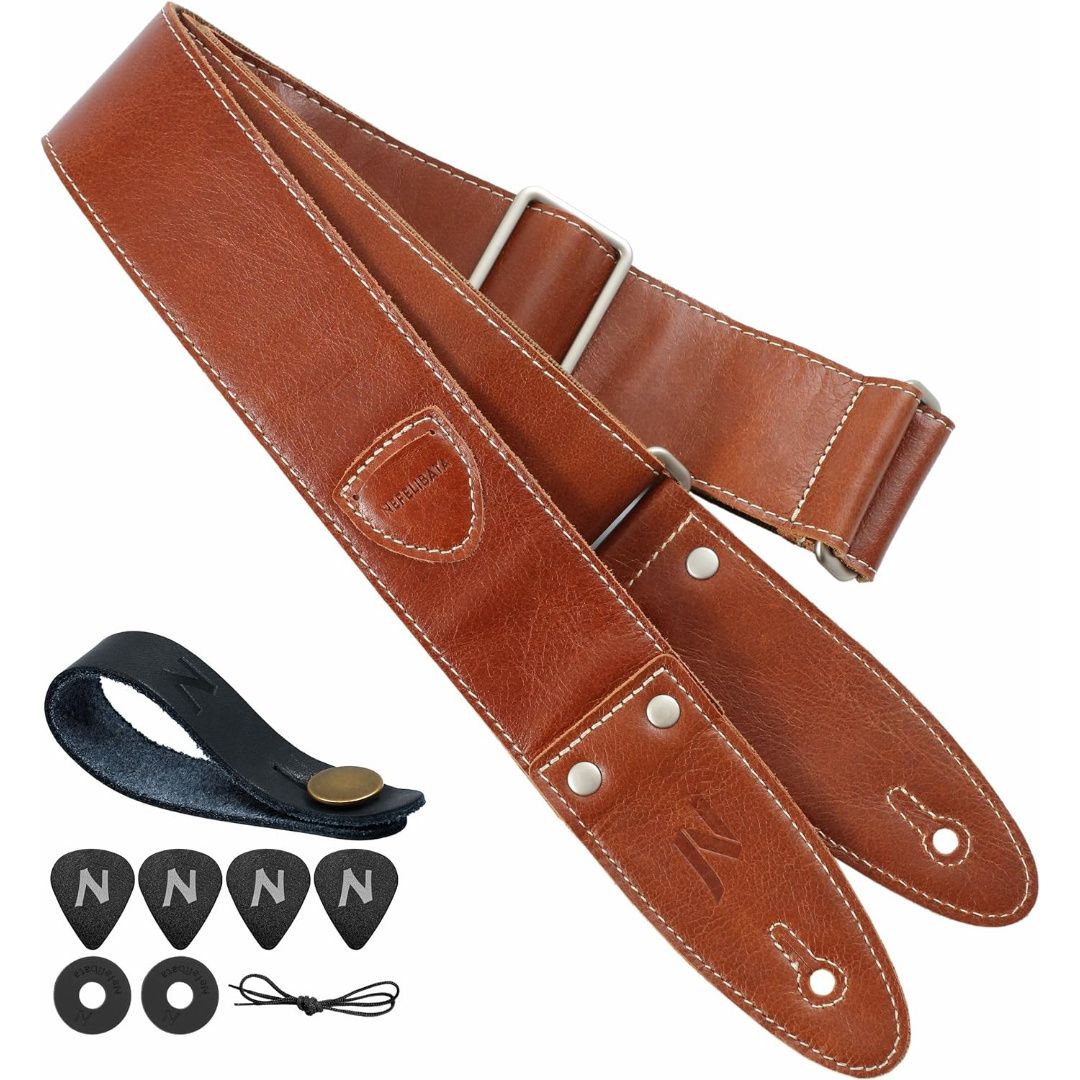LW Essentials® Basic Leather Guitar Strap