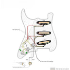 LW Essentials® Premium Stratocaster SSS Prewired Loaded Pickguard with Dual Hot Rail High Output Pickups 11 Hole