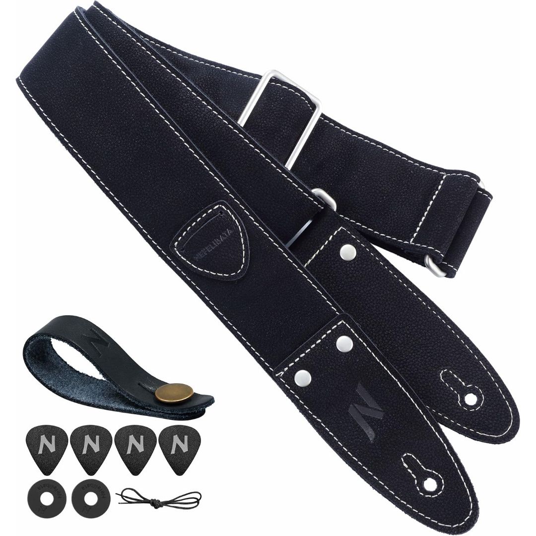 LW Essentials® Basic Leather Guitar Strap