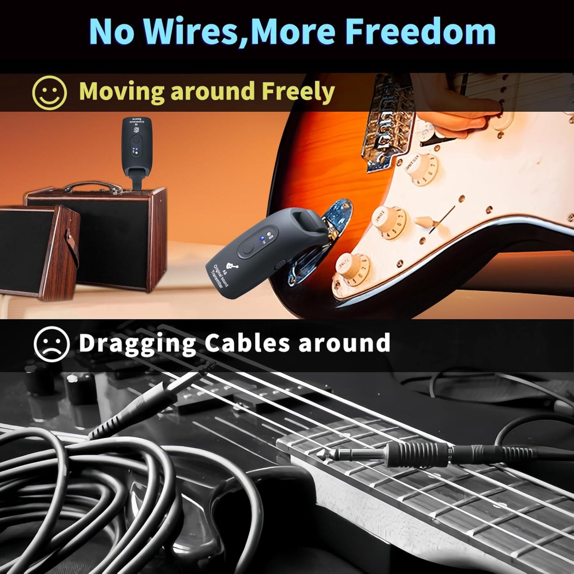 LW Essentials® Basic Wireless Guitar System Receiver & Transmitter
