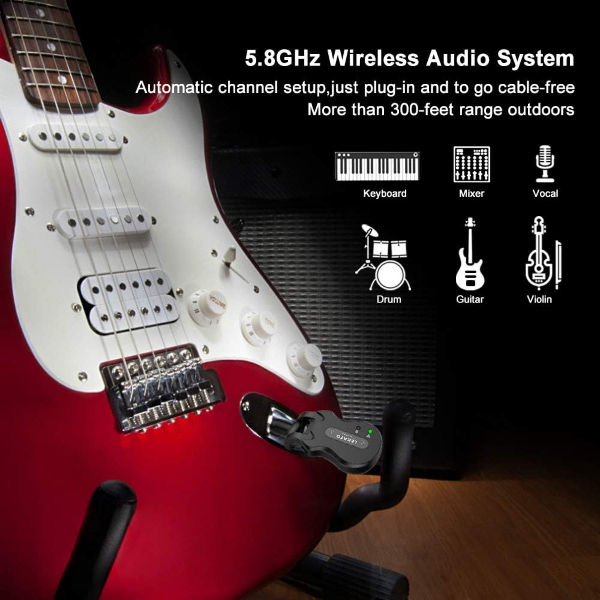 LW Essentials® Basic Wireless Guitar System Receiver & Transmitter