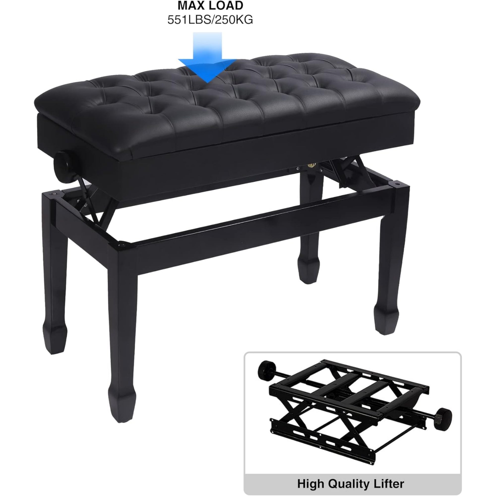 Prestige Picks® Piano Bench with Lift Mechanism