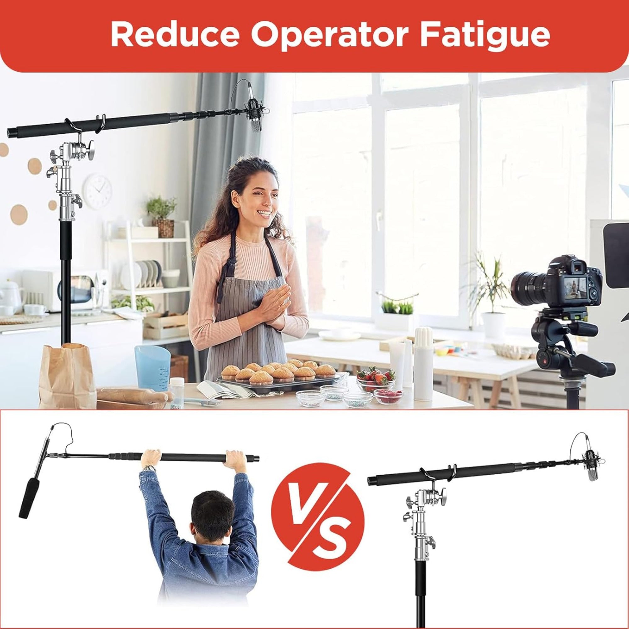 LW Essentials® Basic Microphone Boom Pole Holder & Cradle