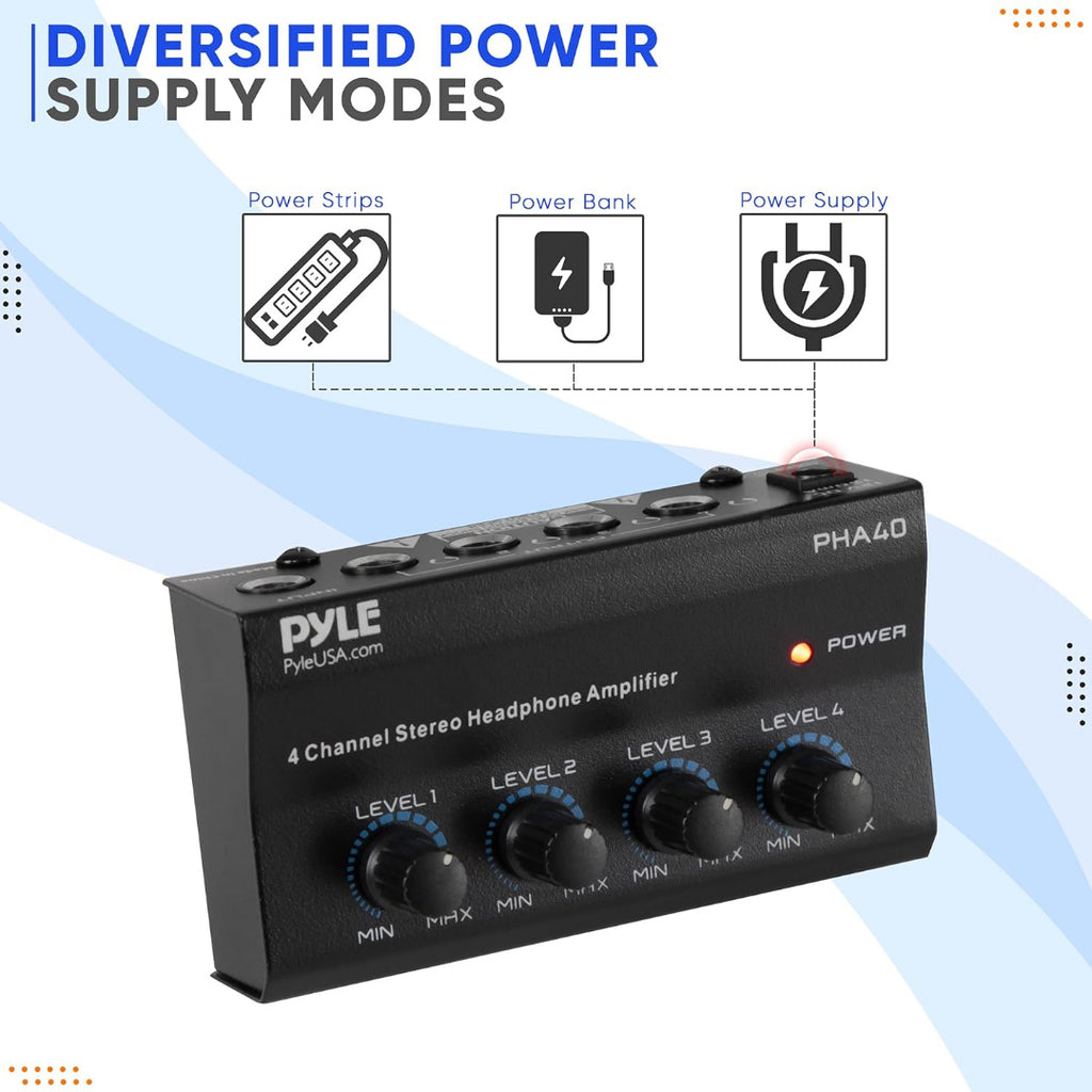 LW Essentials® Premium Portable 4-Channel Stereo Headphone Amplifier