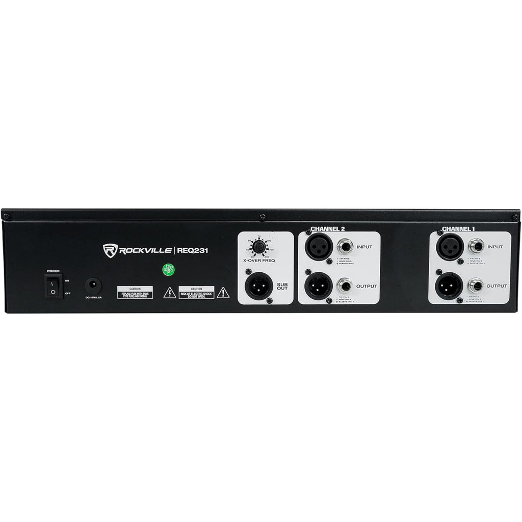 Rockville REQ231 Dual 31 Band 1/3 Octave Graphic Equalizer with Sub-Output