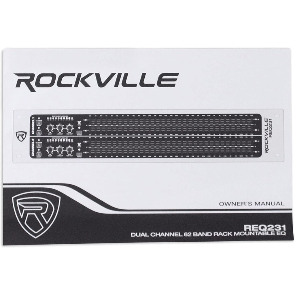 Rockville REQ231 Dual 31 Band 1/3 Octave Graphic Equalizer with Sub-Output