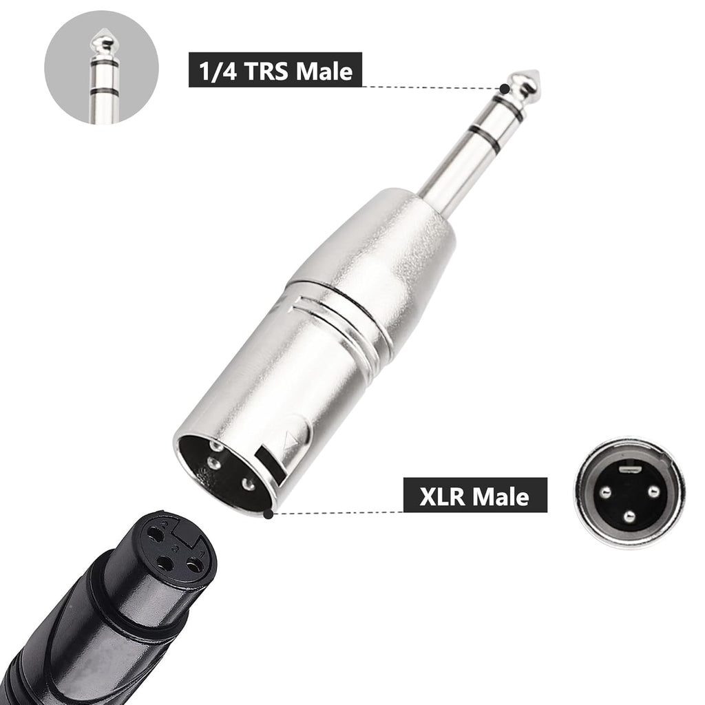 LW Essentials® Basic XLR Male to 1/4 in. Male TRS Stereo Adapter